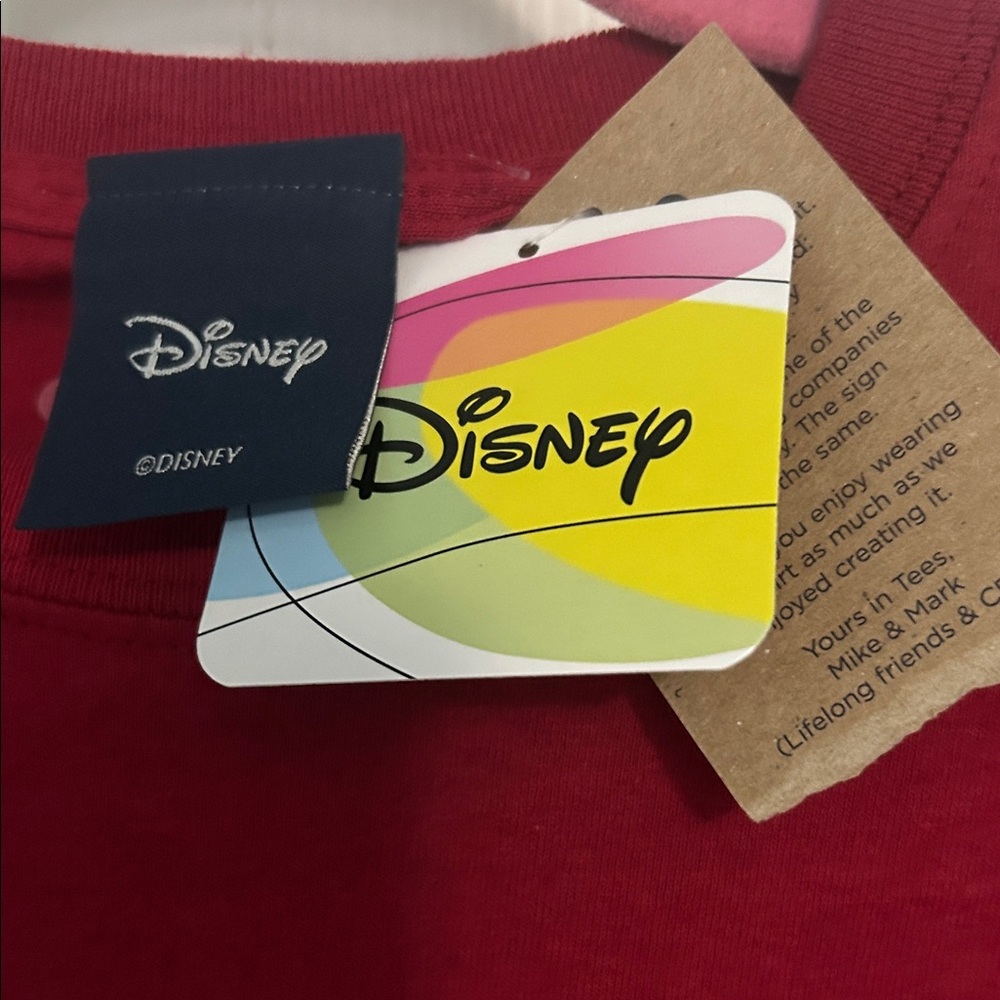 Disney Red Tee with Colorful Tag